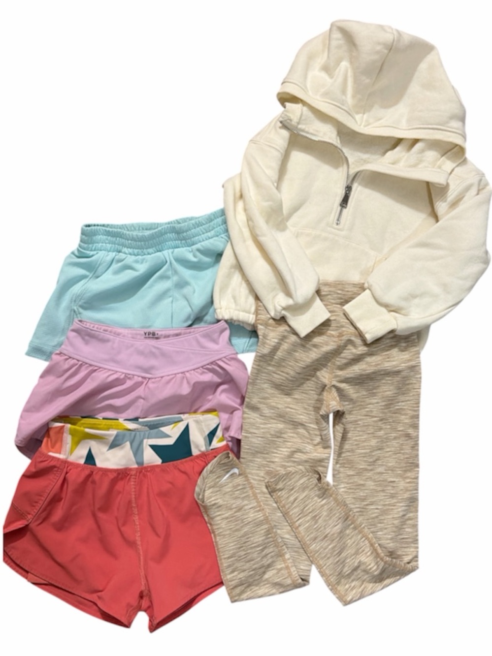 Girls 5pc athletic bundle- Nike, Hanna Anderson & Abercrombie kids size 5